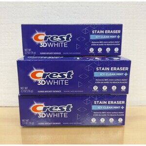 5 Crest 3D White Stain Eraser Toothpaste Icy Clean Mint 2.7 oz - 5 Pack